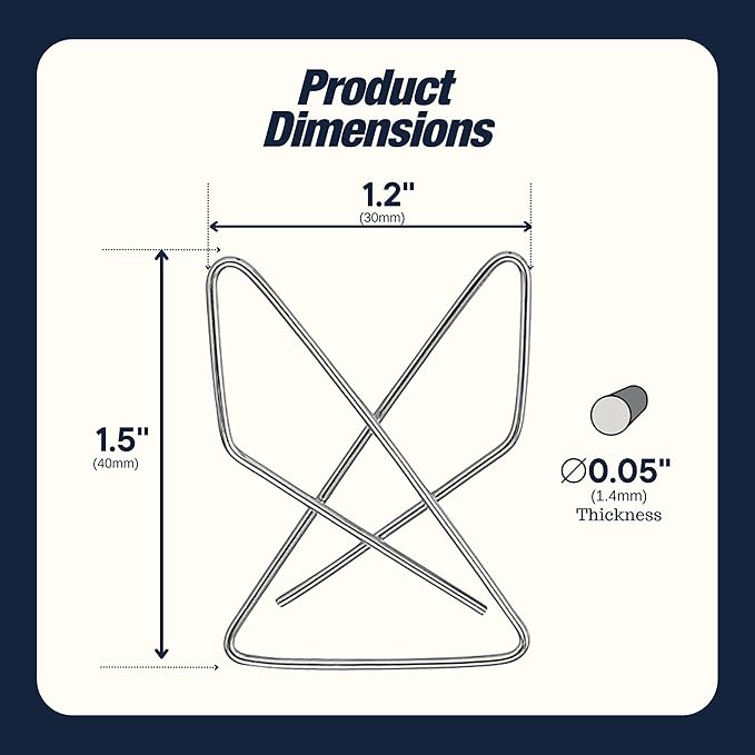 Versatile Butterfly Paper Clips | 1.4mm Thick | 1 x 1.5 Inch | 2-Pack (100 Total) | Rust-Resistant Metal Craft Clips | Office Document Holders | Sewing & DIY Organizer