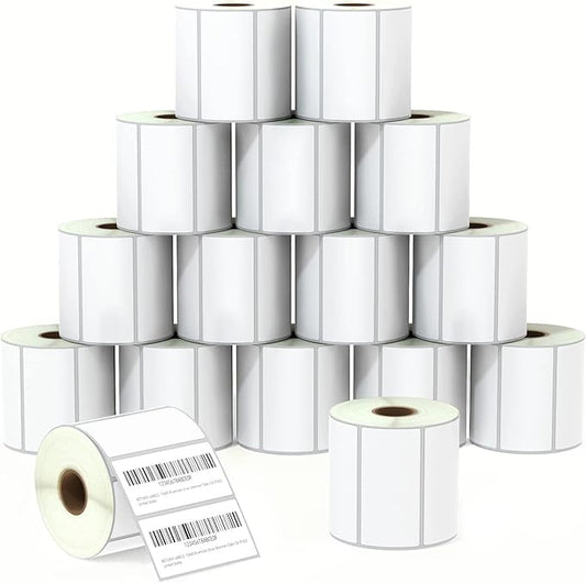 BETCKEY - 3" x 1.5" (76 mm x 38 mm) Barcode Shipping & Address Labels Compatible with Zebra & Rollo Label Printer,Premium Adhesive & Perforated [16 Rolls, 15200 Labels]
