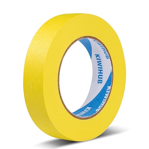 Yellow Painter's Tape,1 inch x 60 Yards - Medium Adhesive Masking Tape for Painting,Labeling,DIY Crafting,Decoration and Medium Adhesive Masking Tape for Painting,Labeling,Automotive Refinish