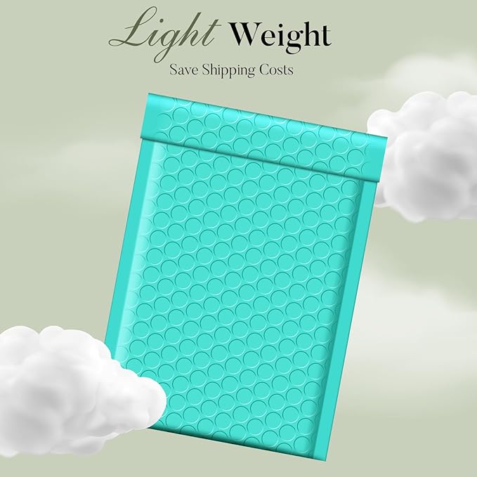 METRONIC Small Bubble Mailers 4x8 200 Pack Teal Bubble Mailer Usable Size 4x7 Self Seal Waterproof Padded Envelopes for Small Business Packaging Sports Cards