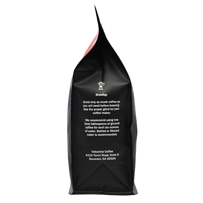 Volcanica Coffee Hazelnut Decaf Flavored Coffee, Ground, Fresh Roasted, 16-ounce