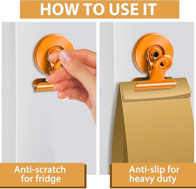 8Pack Refrigerator Magnets Magnetic Clips Fridge Magnets-Scratch Free Heavy Duty Magnetic Clips Perfect for Classroom, Teacher,Locker, Note List Photo Displays Must Haves(Colorful)