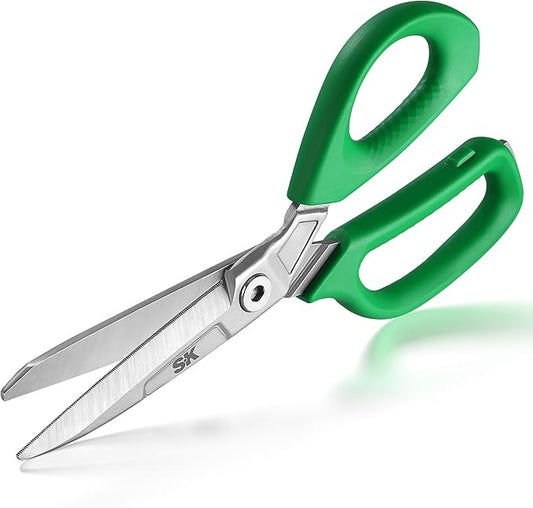 SK 9" Heavy Duty Scissors, All Purpose Shears, Premium CR-V Steel Construction, One Piece Drop Forged Blades, Ergonomic Handle for Comfortable Grip