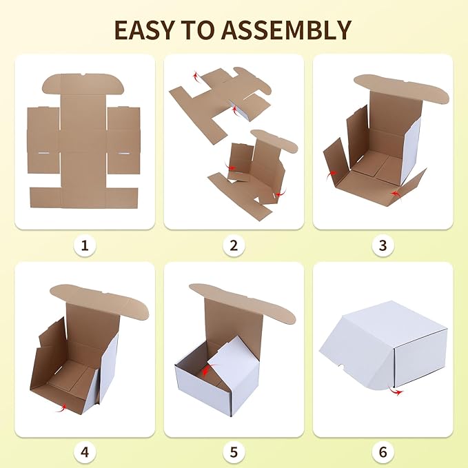 WIFTREY 25 Pack 6X6X4 Small Shipping Boxes for Business, White Corrugated Cardboard Box 6 x 6 x 4 for Mailing Packing Gifts