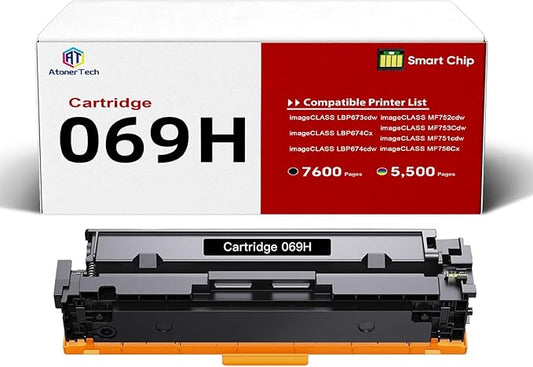 069H 069 High Yield Black Toner Cartridge Replacement for Canon 069/069H Toner Cartridge with Canon imageCLASS MF753Cdw MF751Cdw LBP674Cdw Printer |High Capacity Ink
