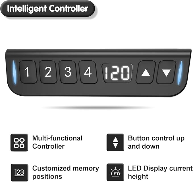 Standing Desk, 63" Adjustable Desk, Multifunctional Electric Standing Desk with 4 Drawers, Ergonomic Height Adjustable Desk with Keyboard Tray, Rustic Brown