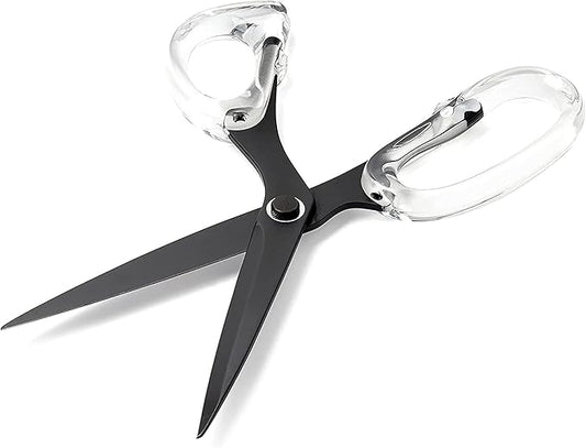 OfficeGoods 9” Stainless Steel Acrylic Scissors for Office and Home - Aesthetic and Sharp All Purpose Scissors, Perfect for Sewing, Arts and Crafts - Matte Black