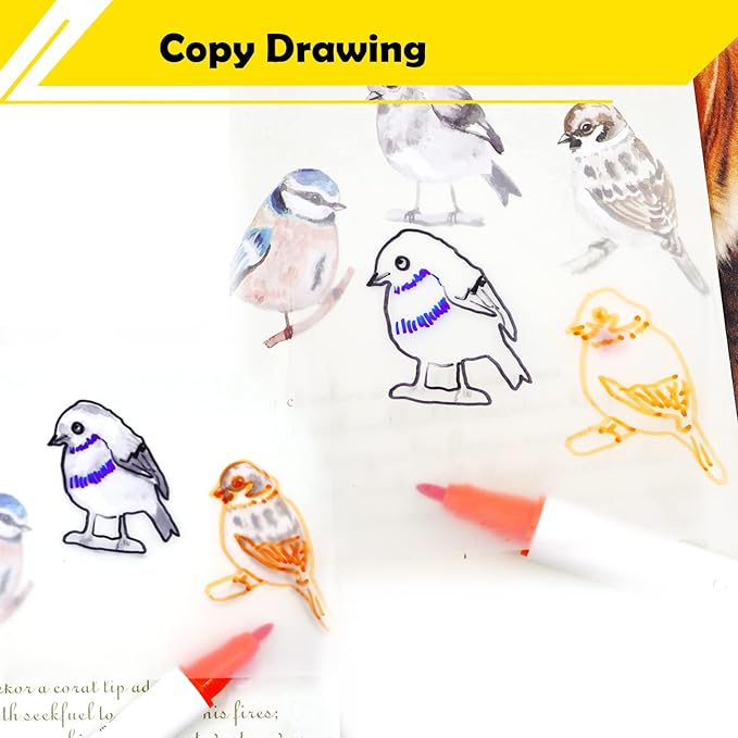 ‎SYMDROMIA Transparent Sticky Notes, 3"x3" Clear Post Translucent Sticky Notes with See Through Self-Adhesive Sticky Pads for Office School College Supplies, 800 Sheets White