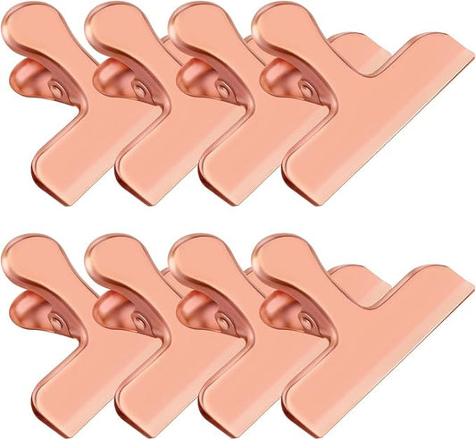 FINDMAG 8 Pack Chip Clips Food Bag Clips Heavy Duty Food Bag Clamp, 3 Inch Wide Stainless Steel Chip Metal Hinge File Clamps