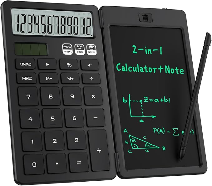 Desk Calculator with Erasable LCD Notepad Calculators ROATEE Desktop Basic Calculators for Middle School Cute Pocket Simple Calculator Office Desk Accessories Supplies Home Office Essential Big Button
