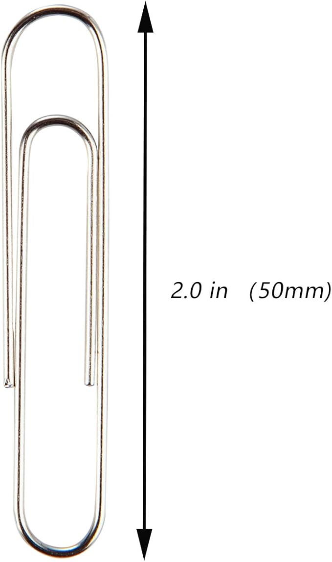 Jumbo Paper Clips, 2 Inch Paper Clip, 200 pcs Large Paperclips (Pack of 2)