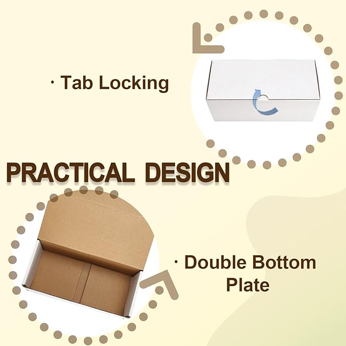 WIFTREY 25 Pack 9x4x4 Small Shipping Box, White Corrugated Cardboard Boxes 9 x 4 x 4 for Packaging Small Business, Mailing, Shipping