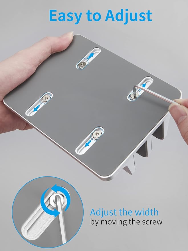 JARLINK Vertical Laptop Stand Holder, Aluminum Double Desktop Stand Holder with Adjustable Dock (Up to 17.3 inch), Compatible with MacBook, Surface, Chromebook, and Gaming Laptops, Silver