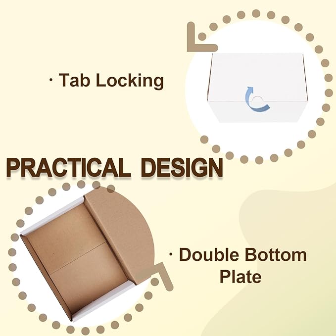 WIFTREY 7x5x3 inches White Shipping Boxes Set of 25, Corrugated Cardboard Boxes 7 x 5 x 3 for Shipping Small Business, Literature Mailer Box, Packaging Supplies