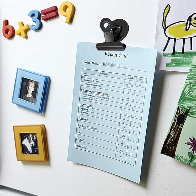 VNDUEEY 500 Pack Black Fridge Magnets Refrigerator Magnets, Magnetic Clips Heavy Duty, Magnetic Paper Clip Holder, Detailed Locker List Display Paper Fasteners on Home, Office, Teaching