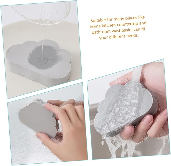 TOYANDONA Water Absorbent Cloud Shape PVA Sponge for Countertop and Washbasin Cleaning Strong Water Absorption Kitchen Bathroom Scrubber Decorative Cleaning Eraser for Stubborn Dirt