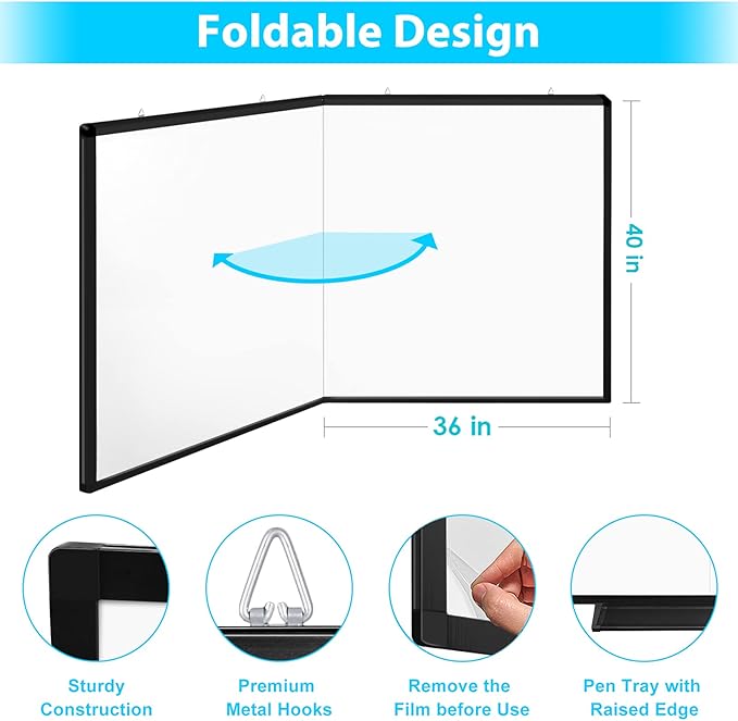 White Board Dry Erase 72x40, Large Magnetic Whiteboard Maxtek Dry Erase Boards for Wall, Aluminum Presentation Wall-Mounted Marker Board with a Long Pen Tray for School, Classroom, Office & Home