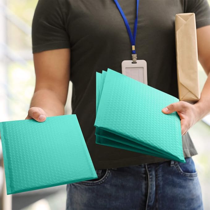 Fuxury Bubble Mailers 8.5x12 Inch 25 Pack, Strong Adhesion Padded Envelopes #2,Self Seal Bubble Envelopes, Waterproof Padded Mailers Packaging for Small Business,Books,Clothes, Makeup Supplies,Teal