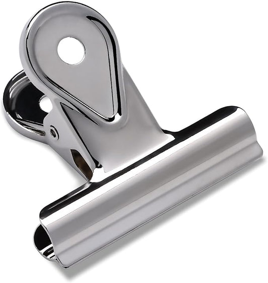 SIAMESE Bulldog Clips, 8 Pcs Binder Clips for Office & Kitchen, Multi-Purpose Binder and Food Bag Clamps for Sealing, Storage, Hanging (Silver)