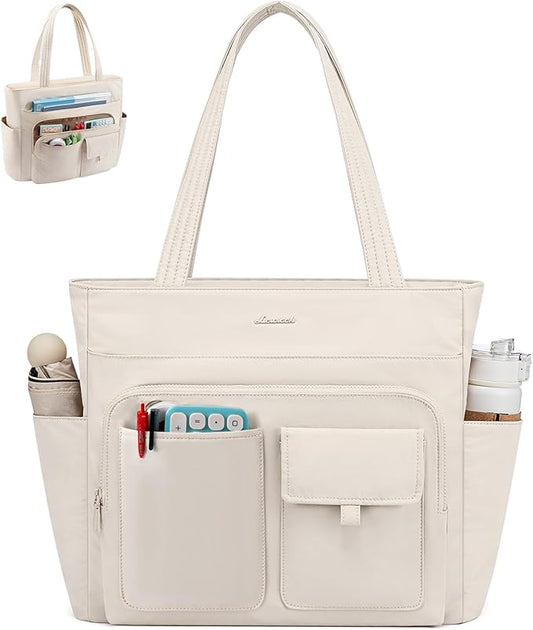 LOVEVOOK Tote Bag for Women,Light Puffer Tote Bag with Multi-pockets,Stylish Carry on Laptop Bags for Daily,Travel,Work,Gym