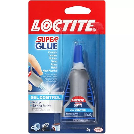 Loctite Super Glue Gel Control, Clear, 0.14 fl oz Bottle, 1 Pack - Superglue for Plastic, Wood, Metal, Crafts & Repair, Cyanoacrylate Adhesive Instant Glue, Quick Dry