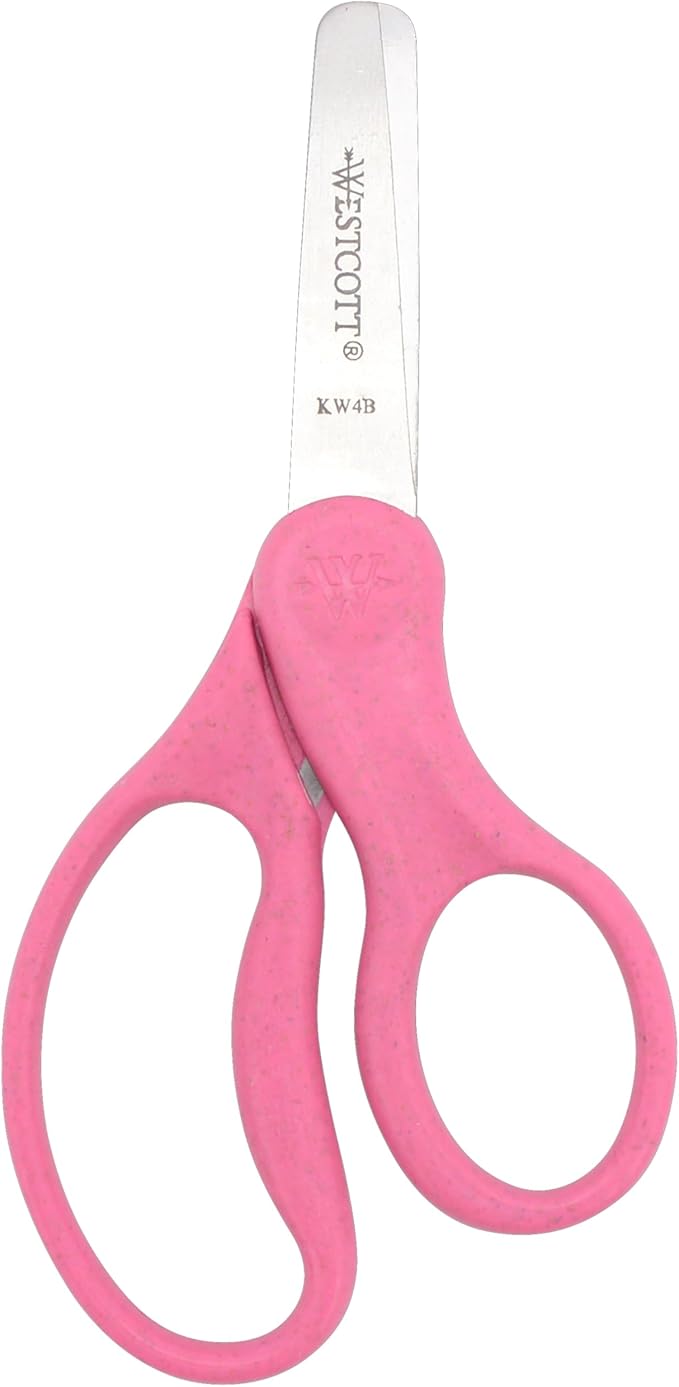 Westcott 5" KleenEarth Scissors 6-Pack, for Kids Ages 4+, Eco-Friendly Recycled Scissors for School and Craft Projects