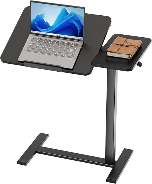 NEWBULIG Rolling Desk Adjustable Height, Small Standing Desks Rolling Table with Wheels, Portable Laptop Mobile Stand with Tiltable Desktop for Teacher Classroom Home Office, Black
