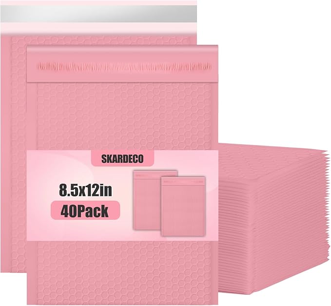 Bubble Mailers 8.5x11inch 40Pack Pink Bubble Mailers Self-Seal Padded Mailing Envelopes Bubble Opaque Padded Mailer for Small Businesses to Package and Mail Jewelry Cosmetics#2