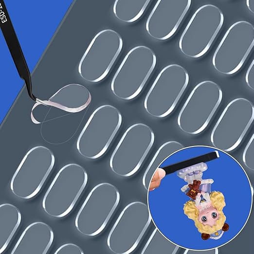 Clear Removable Gel Glue Putty for Museum Action Figures, 0.31x 0.51 Sticky Dots Clear Double Sided Removable,Sticky Tack for Wall Hanging,Wax Mounting Putty (100 PCS)