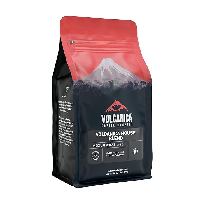 Volcanica House Blend Coffee, Ground, Fresh Roasted, 16-ounce