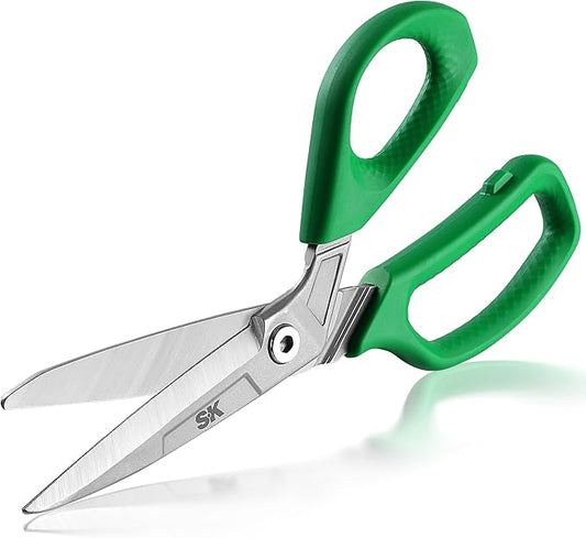 SK 10" Heavy Duty Scissors, All Purpose Shears, Premium CR-V Steel Construction, One Piece Drop Forged Blades, Ergonomic Handle for Comfortable Grip