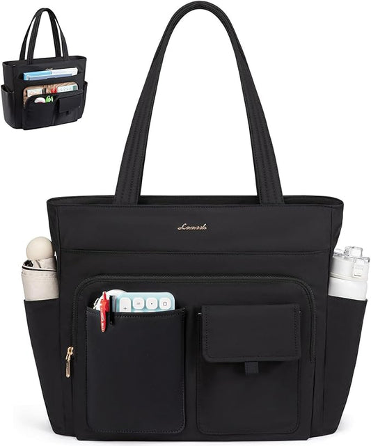 LOVEVOOK Tote Bag for Women,Light Puffer Tote Bag with Multi-pockets,Stylish Carry on Laptop Bags for Daily,Travel,Work,Gym