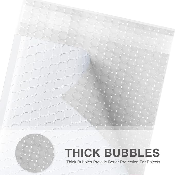 Metronic White Bubble Mailers 6x10" 100 PC Self-Seal Bubble Mailer Usable Size 6x9" Thick Padded Envelopes Cushion Mailing Envelopes Bubble Padded for Mailing Makeup Jewelry