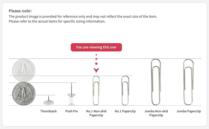 PAPERPAL Paperclips for Office School & Personal Use, #1 Nonskid Paper Clip (1-2/7"), 2000 Medium Paper Clips (20 Boxes of 100 Each), Silver