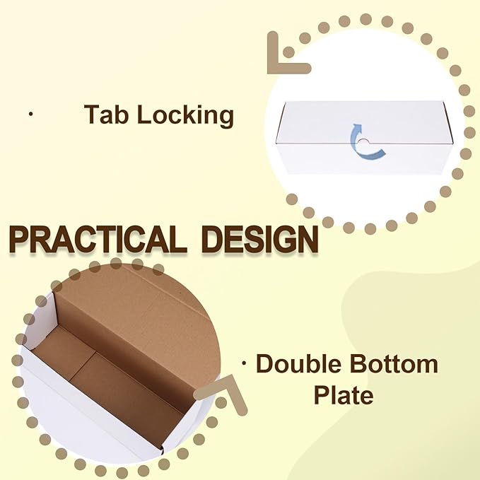 WIFTREY 12x4x4 inches Shipping Boxes Pack of 20, White Corrugated Cardboard Box 12"L x 4"W x 4"H for Shipping, Packaging, Moving, Mailing