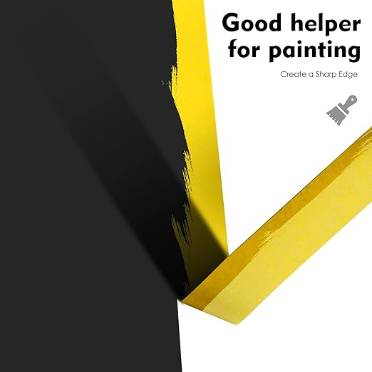 Yellow Painters Tape,1" x 60 Yards x 10 Rolls (600 Yards Total) - Medium Adhesive Masking Tape for Painting,Labeling,DIY Crafting,Decoration and School Projects