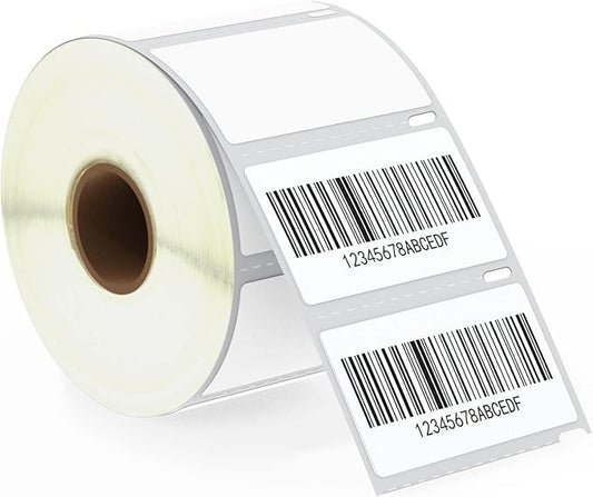 BETCKEY - Compatible DYMO 30334 (2-1/4" x 1-1/4") Multipurpose Barcode/FNSKU Labels, Perforated, Compatible with DYMO Labelwriter 450, 4XL, Rollo & Zebra Desktop Printers [1 Roll/1000 Labels]