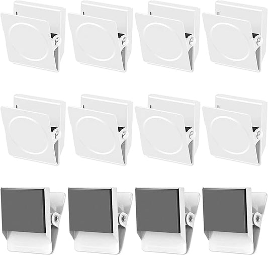 Grtard 12 Pack Magnetic Clips Heavy Duty, White Magnet Clips for Fridge, Refrigerator Magnets, Strong Magnetic Clip,Scratch Free Magnets with Clip for Refrigerator, Whiteboard, Cruise, Locker (White)