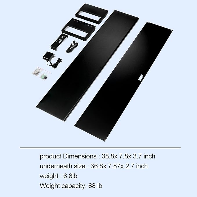 Vaydeer 2 Tiers Dual Monitor Stand USB 3.0 Aluminum Monitor Riser Strong & Sturdy Suitable for Computer,PC Monitor, Laptop, TV, Printer Metal Desk Organizer black