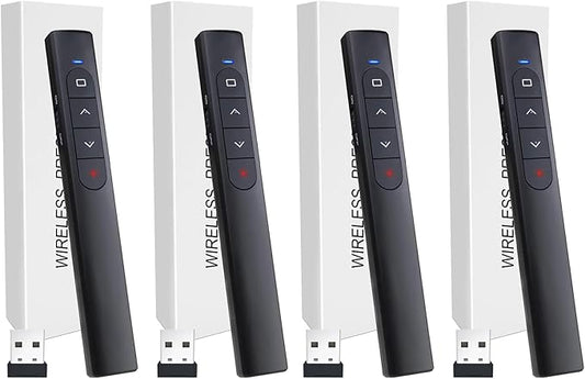 （4 Units） Wireless Presenter Remote, Presentation Clicker with Hyperlink & Volume Remote Control PowerPoint Office Presentation Clicker for Keynote/PPT/Mac/PC/Laptop