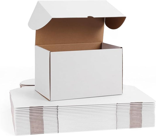 WIFTREY 10x6x6 White Shipping Boxes Set of 20, Corrugated Cardboard Box 10 x 6 x 6 for Mailing Packing Gifts, Shipping Small Business
