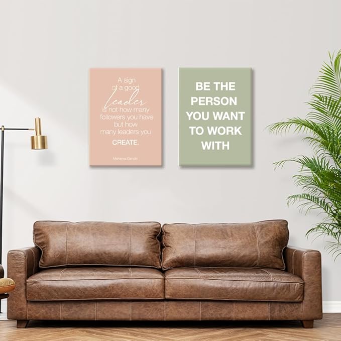 YEOION Office Inspirational Wall Art,Teamwork Motivational Wall Decor for Office,Workplace Canvas Wall Art Set of 6