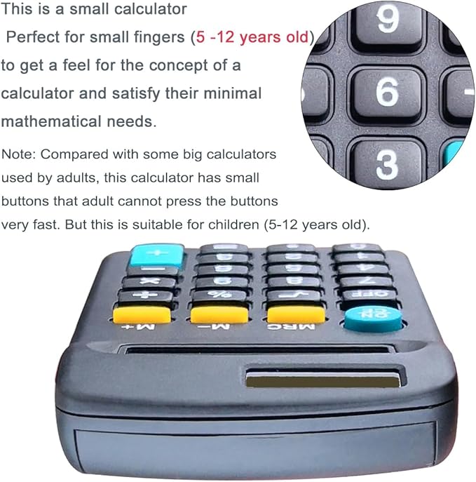 Calculators Bulk, Four Function Calculator with Dual Power 8 Digit Small Pocket Size Handheld for Classroom Desktop Home (Black,Set of 10)