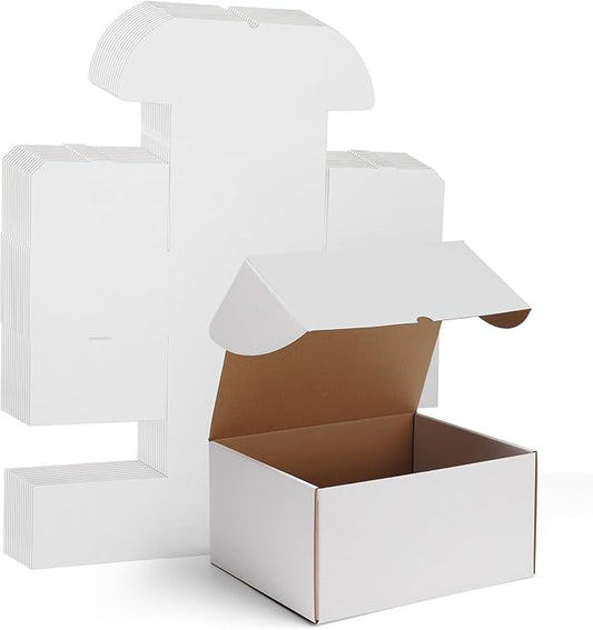 WIFTREY 12x10x6 Shipping Boxes set of 15, 12 x 10 x 6 White Corrugated Cardboard Boxes for Packaging Small Business, Moving, Mailing