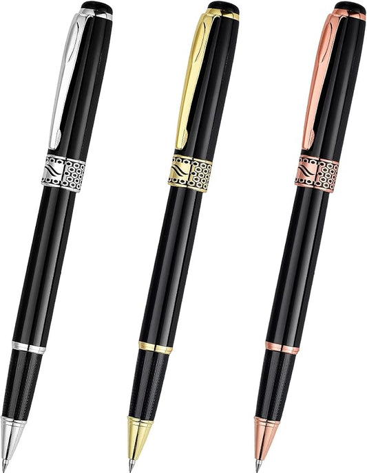 Tenare Weighted Pens for Hand Tremors Black Ink Heavy Pens Weighted Writing Tools for Hand Tremors, Low Dexterity, Weak Grip Strength, Parkinson's Patients, Elderly Adults, 3 Colors(3 Pieces)