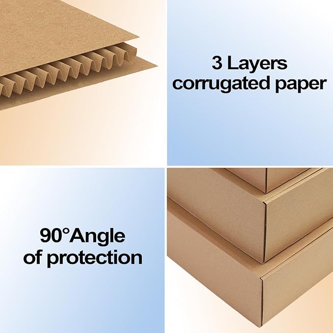 12x9x2 inches Shipping Boxes Set of 20, Brown Corrugated Cardboard Box,Recyclable Literature Mailer Boxes for Small Business Packaging, Mailing, Shipping