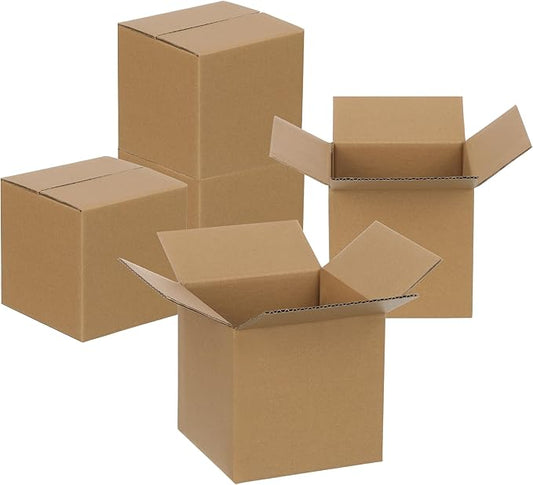 FARRAY 100 Pack Shipping Boxes 5x5x5 inches, Study Corrugated Small Cardboard Boxes for Mailing Packing, Brown