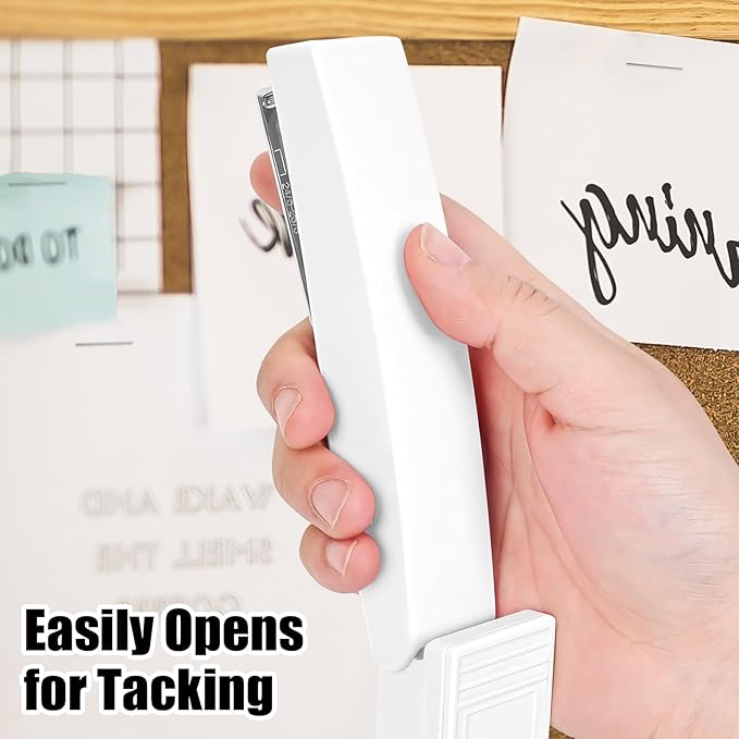 Stapler 25 Sheet Capacity with 1000 Staples and Staple Remover - Staplers for Desk, Non-Slip Office Stapler with Staples, White