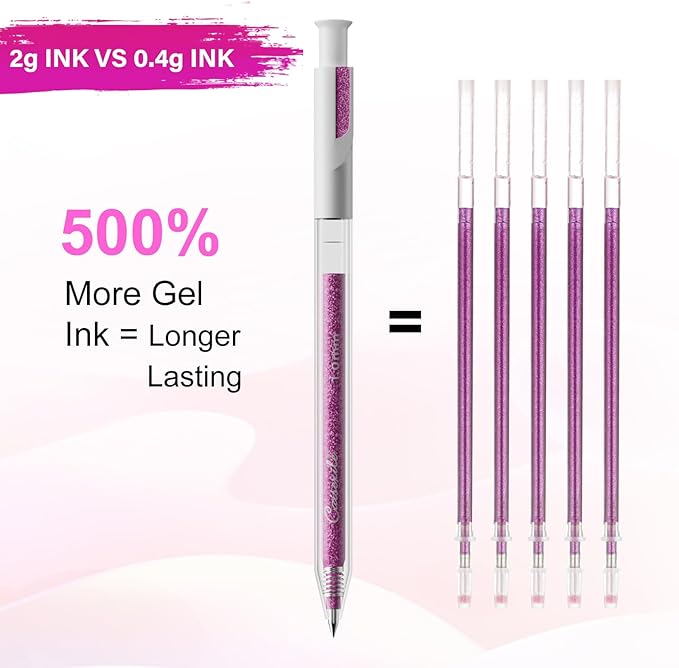 12 Colors Retractable Glitter Gel Pens, Colored Gel Pens, For Artists Adults Coloring Books Drawing Journaling Doodling Writing Back to School Supplies