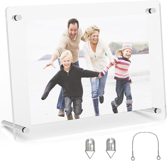 A4 Acrylic Picture Frame 13.4 x9.4 Inch Tabletop Display for Certificates Photos Awards Horizontal Vertical Mount Includes Wall Hanging Kit for Home Office Wall Decor（1PC